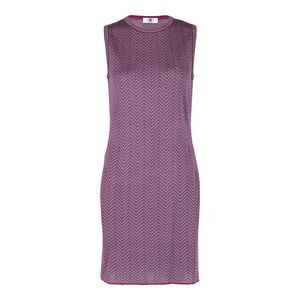 M Missoni Sleeveless Zigzag Pattern Shift Dress Purple Womens